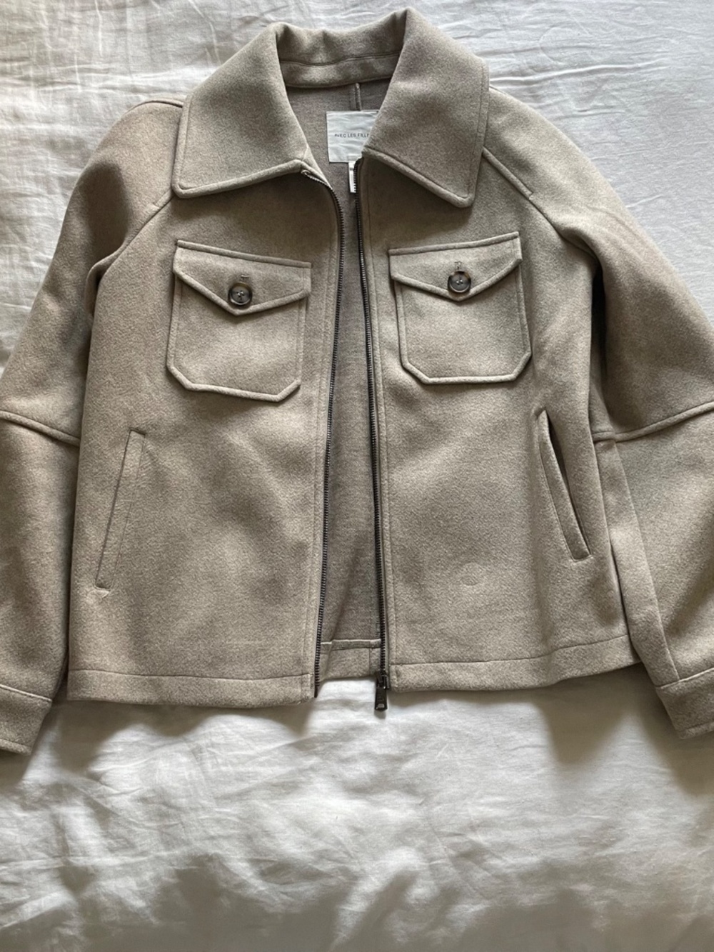 Avec Les Filles felted zip up shacket/jacket relaxed fit